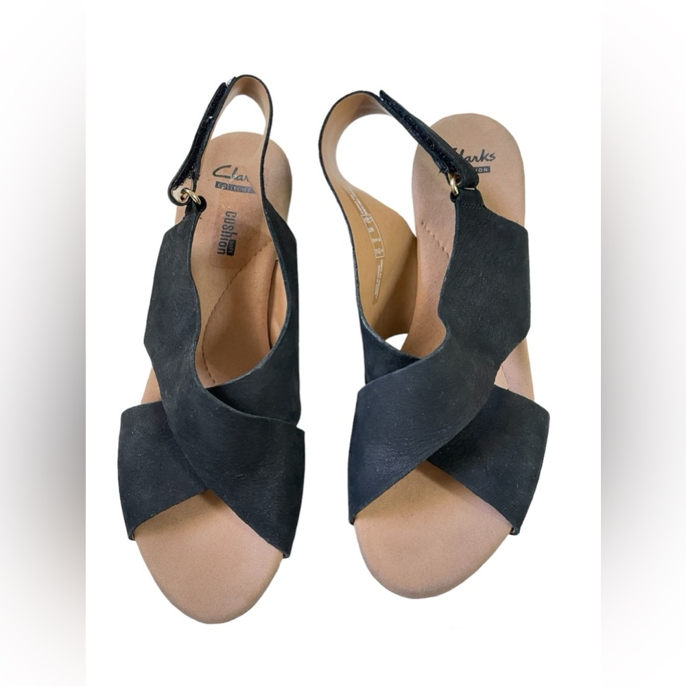 Clark Collection women’s Wedge Sandals black beige